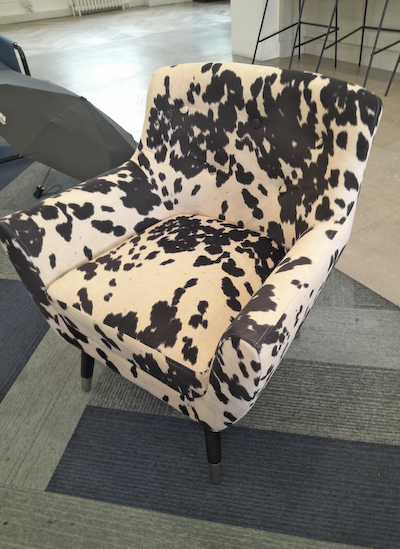 Leopard skin design fabric armchair