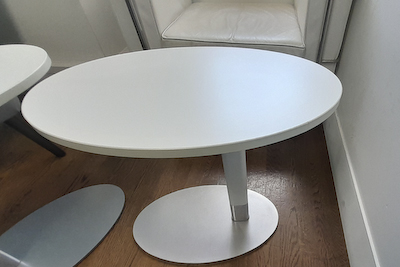 White low metal laptop table