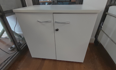 White 2dr low cupboard