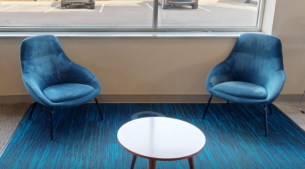 Blue lounge chair