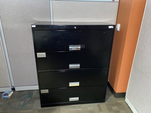 4 Drawer Black File Cabinet