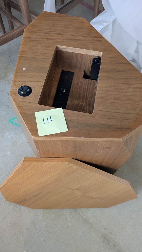 Side Table with AV cabling