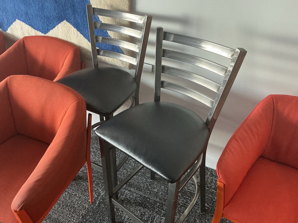 Barstools — leather seat with metal frames
