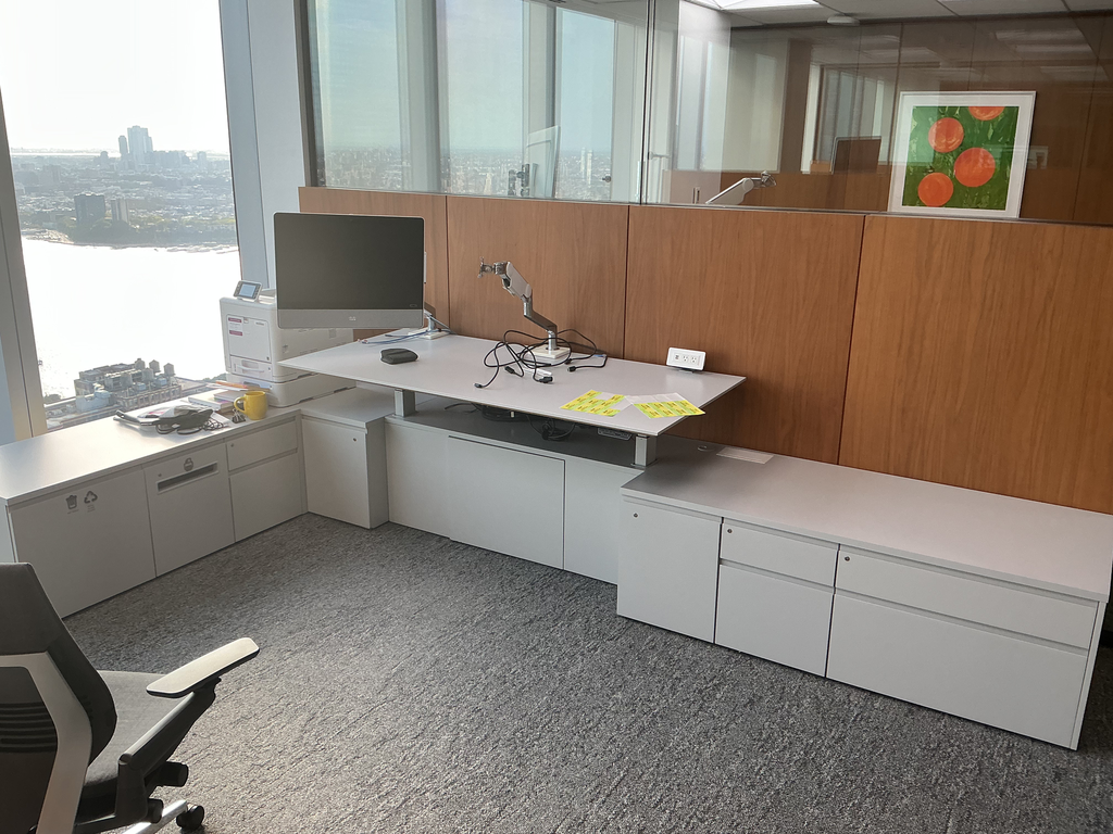63" × 28" × 22" Private office lower storage with storage, BF and lateral BF, RH power