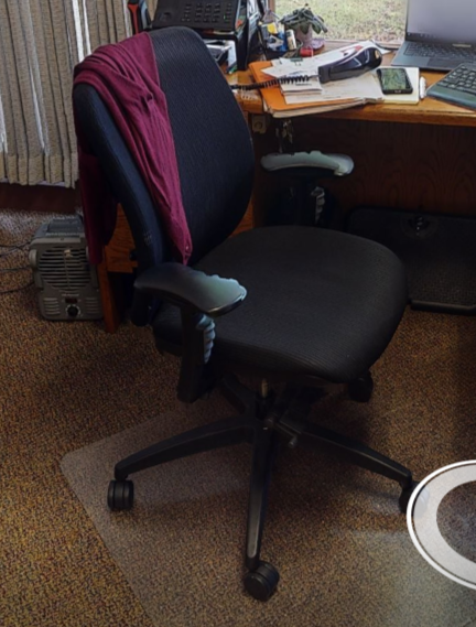 Blk task chair w/arms
