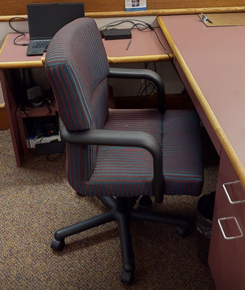 Striped task chair w/arms