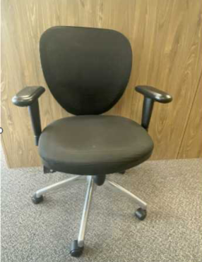 Office Chair
Black mesh backrest &amp; fabric seatrest
Adjustable arms
5-star chrome based on castors