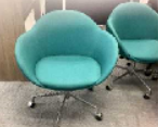 AC Forster Armchair
Green fabric upholstery
5-Star chromed base on castors