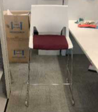 Haworth Very Wire Stacker Stool
White plastic seat &amp; back shell
Dark red seat cushion