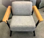 Sofa (Single Seater)
Fabric fabric upholstery
Wooden armrests
Black frame &amp; 4-legs base