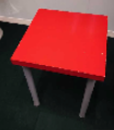 Square Side Table
Red MFC top
Light grey metal 4-Legs base