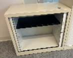 Low Roller Shutter Door Cabinet
Black adjustable shelf
White steel finish