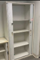 Tall Roller Shutter Door Cabinet
Adjustable shelves x3
White steel finish