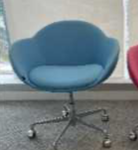 AC Forster Armchair (Mason Z500) 
Blue upholstery
5-Star chromed base on castors