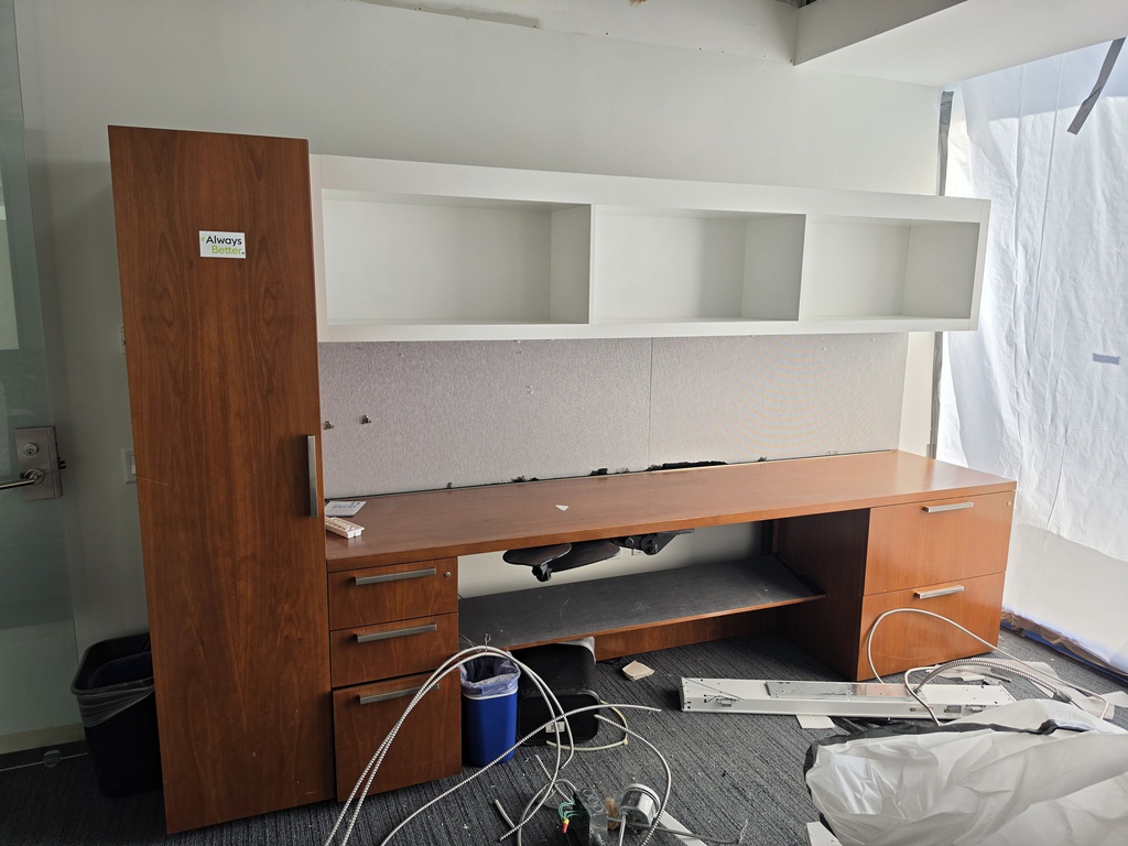 126 x 27 x 76 Wall Cabinet with Wardrobe (Left) 1x BBF 1x Lat No Doors