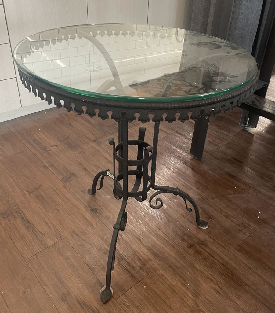 Glass top side table