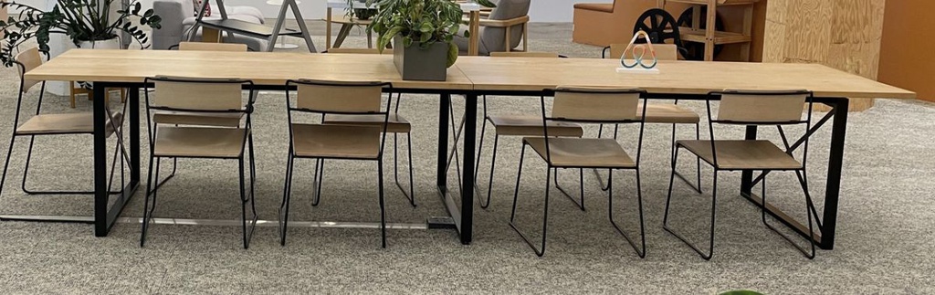 Long wood top table