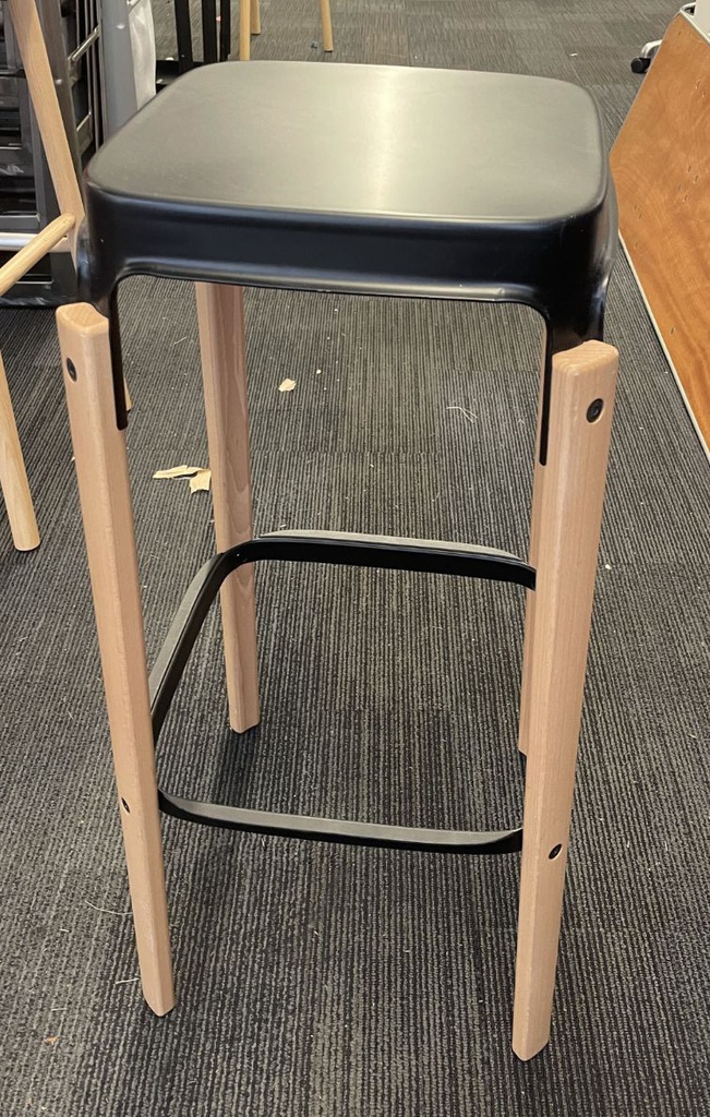 Black metal top/wood legs bar height stool