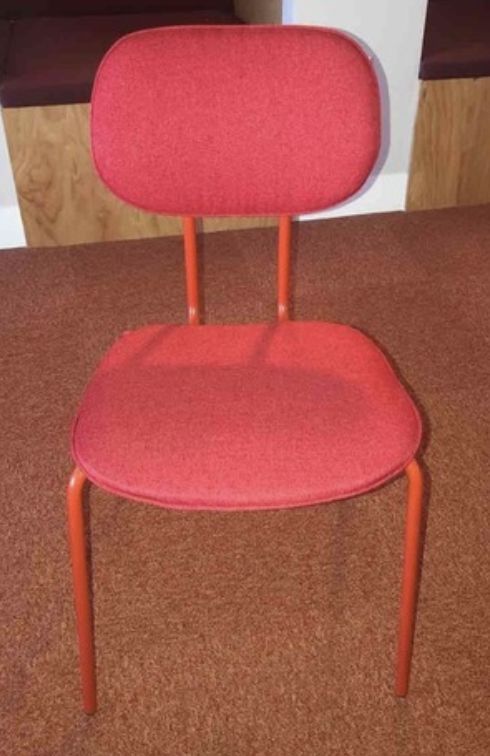 Red upholstered chair