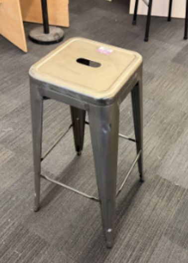 Dark grey metal bar height stool
