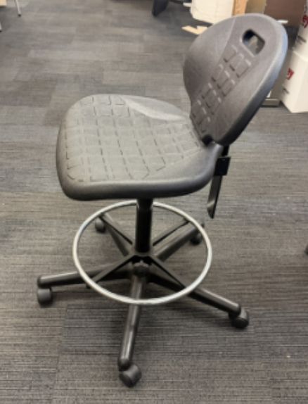 Black hard rubber office chair