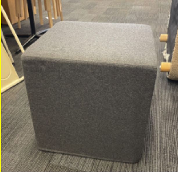 Dark grey cube ottoman