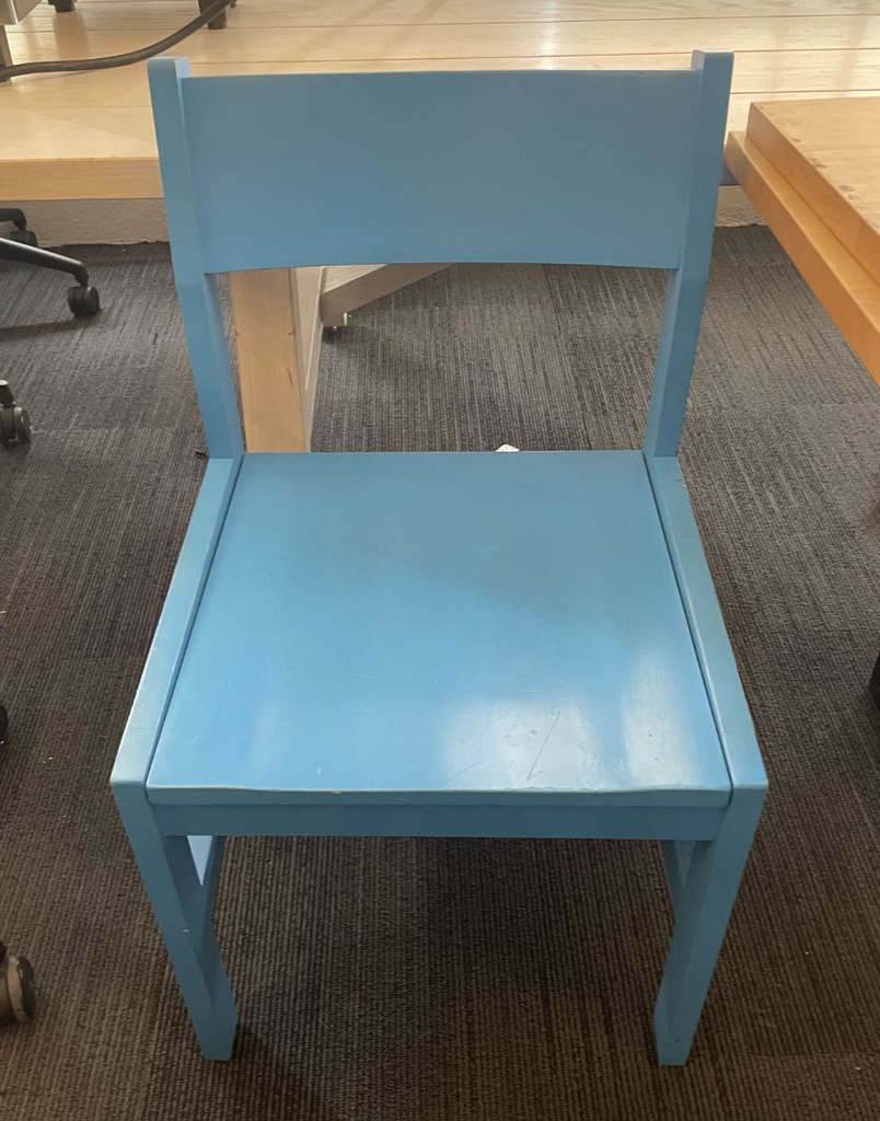 Blue wooden chairs