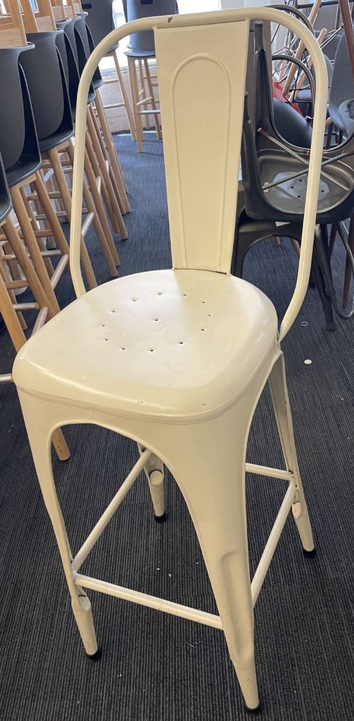 White metal bar height stool