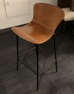 Leather bar height stool
