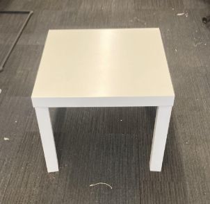 White square side table