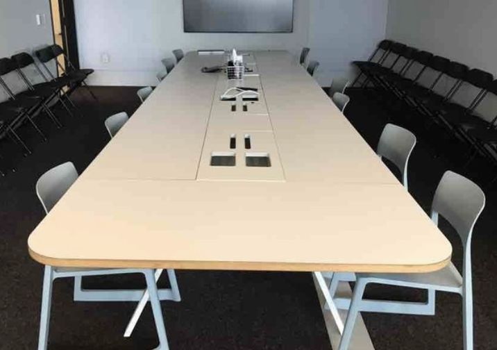17.8'L x 4.5'W White conference table (diassembled)