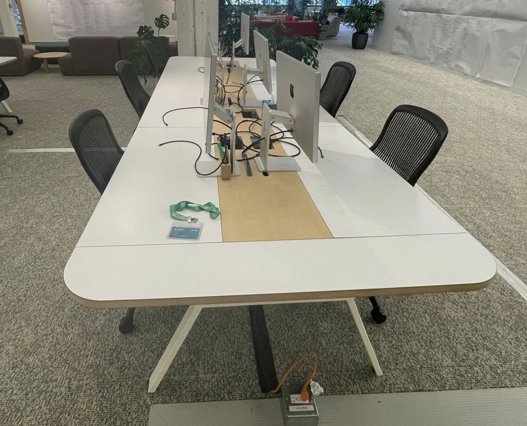 12.9'L x 4.5'W White conference table (disassembled)