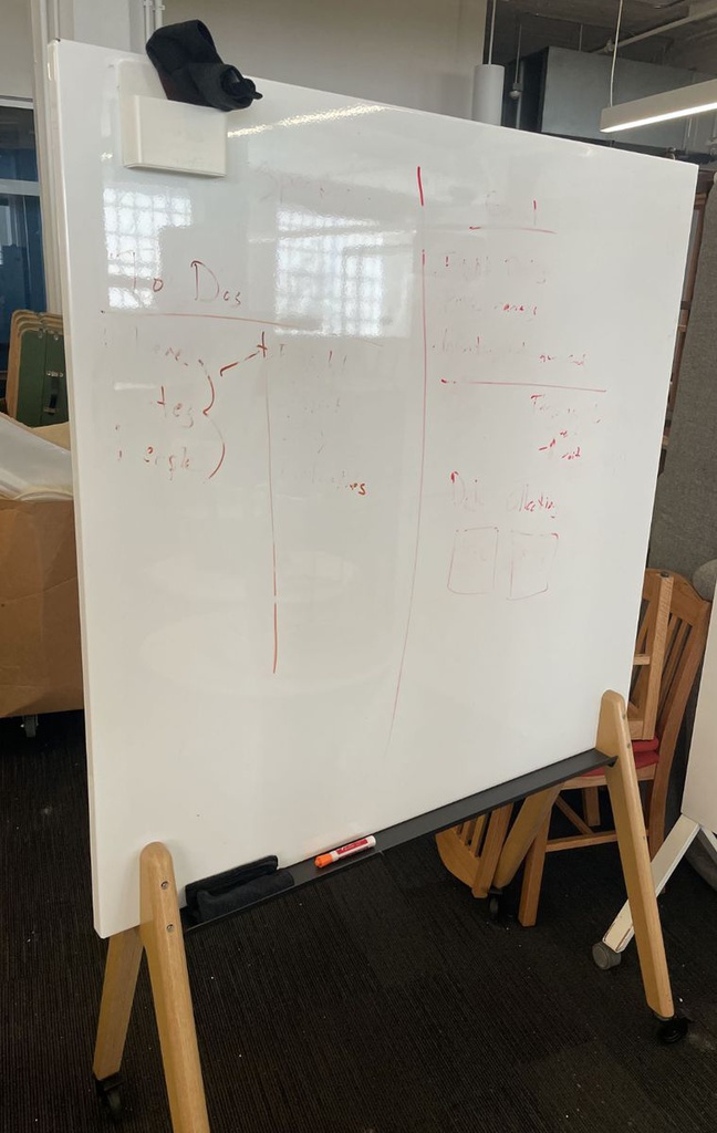 Rolling whiteboard &amp; corkboard (One side whiteboard, one side corkboard)