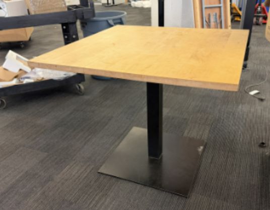 Square wood top table 