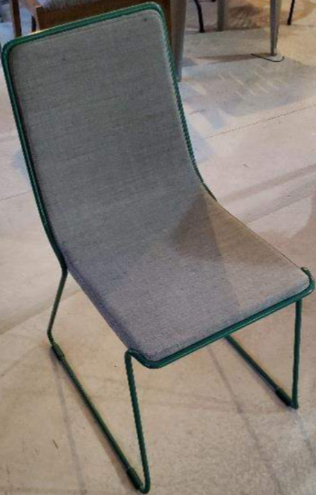 Grey &amp; Dark Green Dining Chair