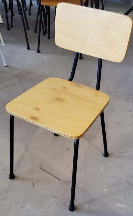Wood &amp; Black Dining Chair