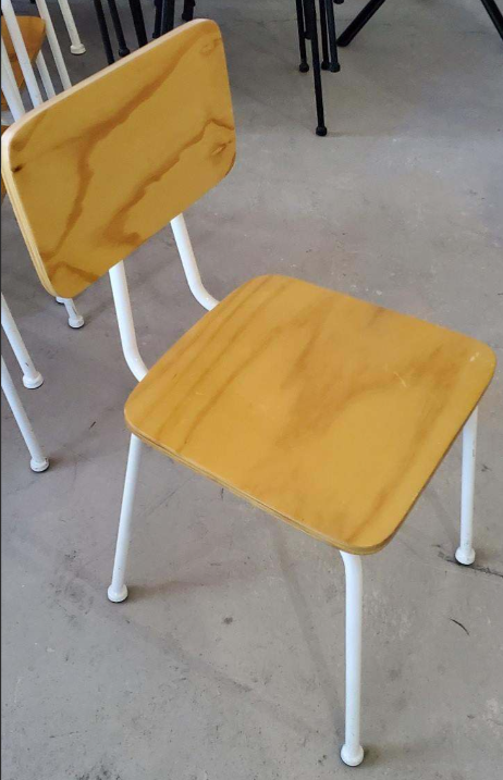 Wood &amp; White Dining Chair