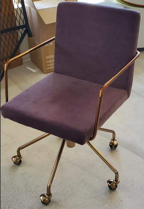 Purple Velvet Office Chair