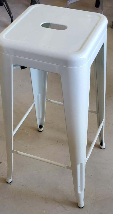 White Metal Stool