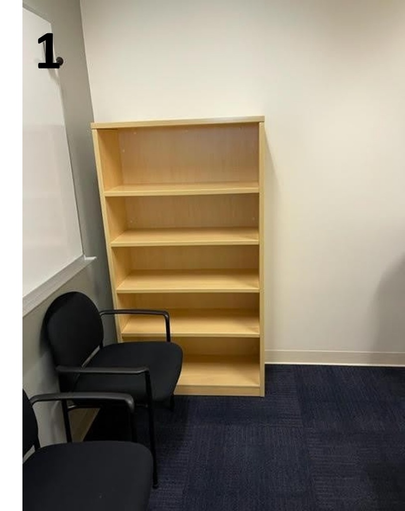 5 SHELF WOOD BOOKCASE-E5