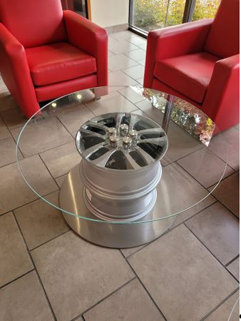 Round Glass Top Table - 40"Dx18"H