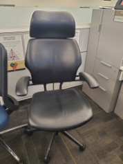 Black Leather Highback Task Chair