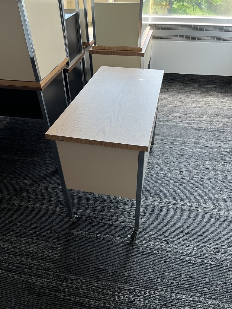 36' by 18' mobile metal desk