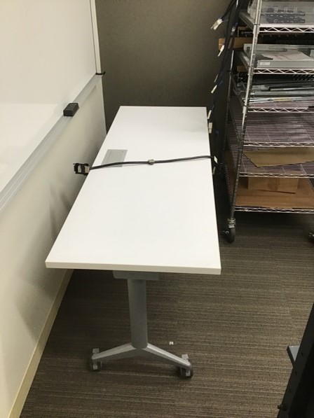 White Rolling Table (66"Lx29"Hx2'W)