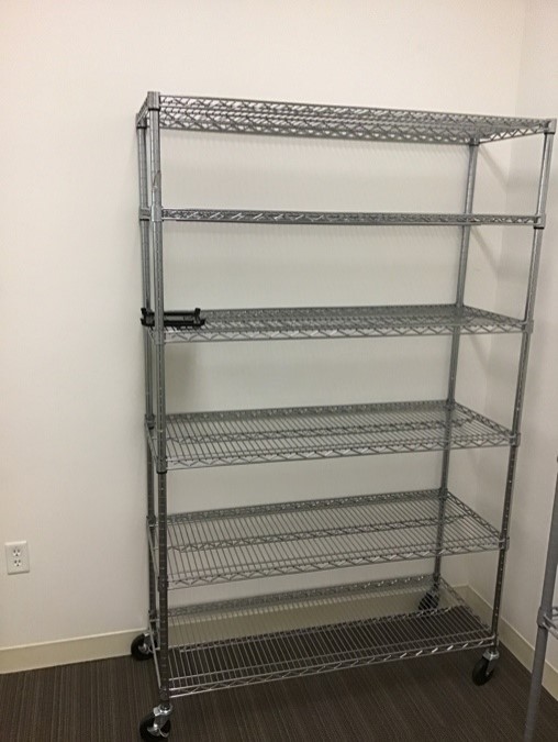 Metal Shelving Rack With Wheels (4'Wx6'Hx18"D)