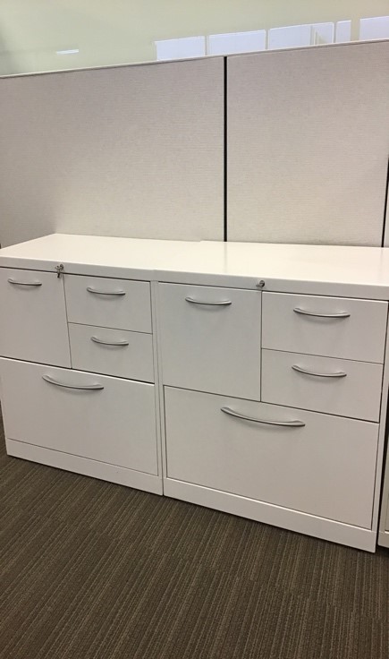 White 4 Drawer Filing Cabinet Safe (30”W x 28”H x 18”D)