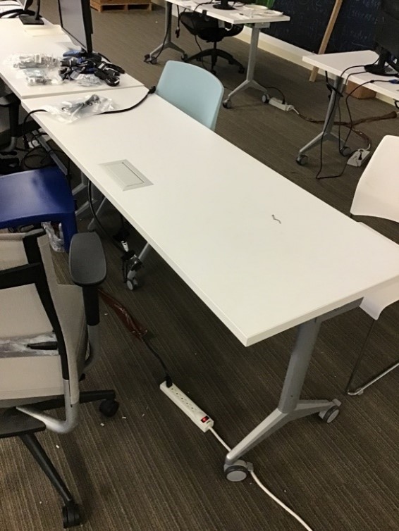 White Rectangular Table (5’L x 30”W x 30”H)