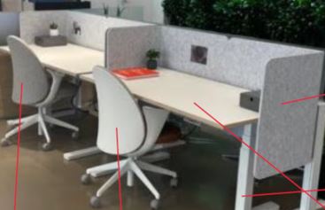 Grey privacy screens (fit a 58" desk)