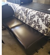 Black Leather Couch with Black/White Pattern (60x30)