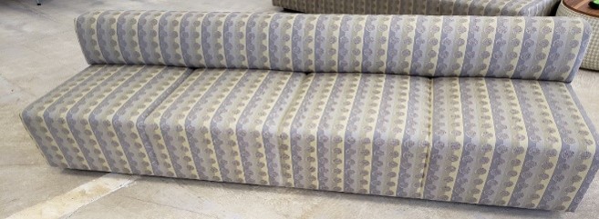 Blue/Yellow/Gray Pattern Bench Seating (87x27x30)